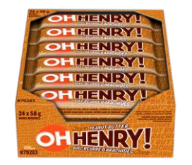 O'Henry Reese's Peanut Butter 58g (24 Pack) – Peanut Butter Lovers' Dream in Every Bite